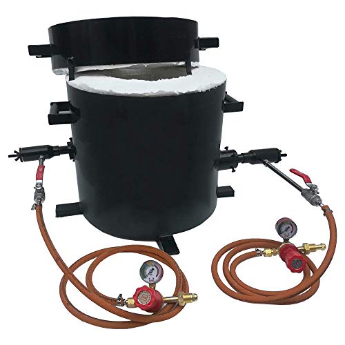 20 Kg Melting Furnace Large Capacity, 2500F, Propane Melting Foundry Furnace for Casting Melting Smelting Refining Precious Metals Like Gold Silver Aluminum Copper Brass Bronze