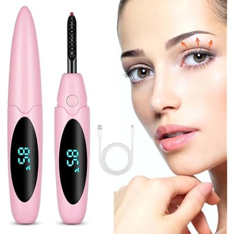 Heated Eyelash Curlers Electric Eyelash Curler with LED Display, 3 Temperature Modes Anti-Burn USB Rechargeable Natural Curling 24H Long Lasting for Women Makeup Tools Gifts Cover