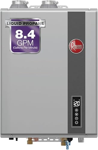 Miniatura 8 de Rheem - Calentador de agua de propano líquido sin tanque y con condensación, para interiores, hasta 6.8 GPM, 120,000 BTUs de agua caliente super