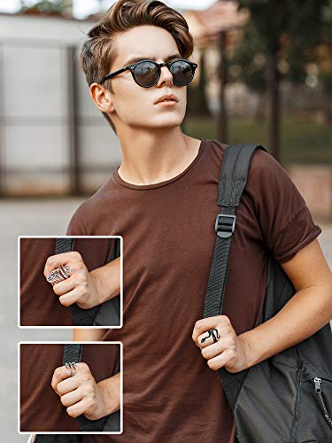 Hicarer 8 Pieces Vintage Punk Rings Octopus Dragon Snake Adjustable Ring - Image 7