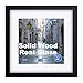 RPJC 11x11 Picture Frame Made of Solid Wood and High Definition Glass Display Pictures 8x8 with Mat or 11x11 Without Mat for Wall Mounting Photo Frame Black