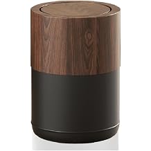 3.17 Gallon Imitation Walnut Wood Color Trash Can with Lid