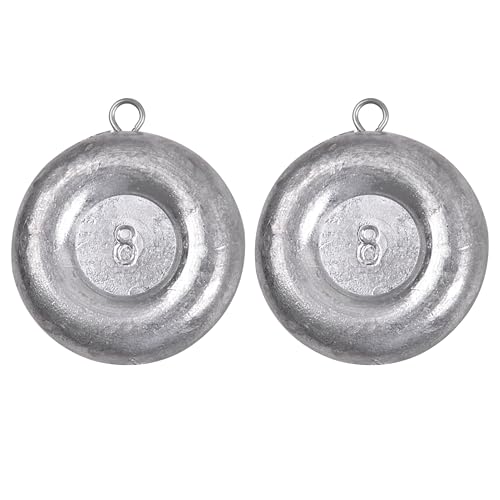 OROOTL Disc Sinkers Fishing Weights, Coin Sinkers Saltwater Surf Fishing Weights for Bottom Drifting Trolling Catfishing Tackle Equipment 1oz 2oz 3oz 4oz 5oz 6oz 8oz