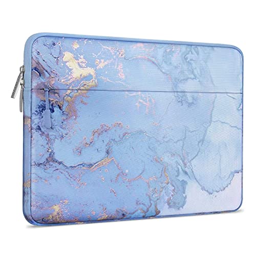 MOSISO Laptop Sleeve Compatible with MacBook Pro 14 inch 2021 2022 M1 Pro/Max A2442, Compatible with MacBook Air/Pro Retina, 13-13.3 inch Notebook Computer, Polyester Horizontal Watercolor Marble Bag