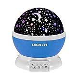 Ecandy Constellation Night Light Projector Lamp 360 Degree Rotating 3 Mode Romantic Cosmos Star Sky Moon Bedroom Light for Children,Baby Bedroom,Christmas Gifts,Blue