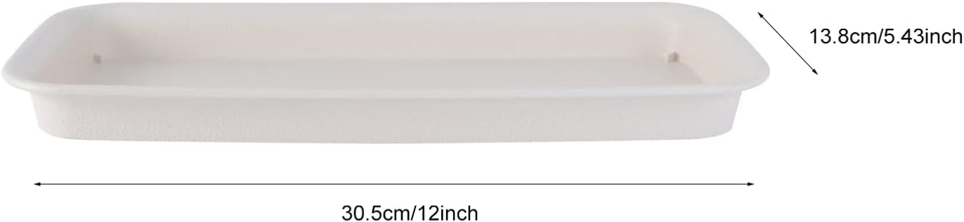 DOITOOL 5PCS Rectangular Plastic Plant Saucers Tray Plant Drip Trays Pot Saucer for Indoor and Outdoor Plants, Plant Saucer Drip Trays for Holding Water Drips and, 11 x 4. 3 Inch (Beige)