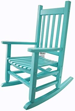 Rocking Rocker - K086BU Durable Bule Child’s Wood Porch Rocker/Rocking Chair - Indoor or Outdoor - Suitable for 4-8 Years Old