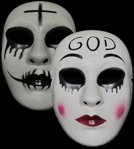 2 Pieces The Purge Mask Halloween Horror Eradicate Killer Mask Anarchy-Cross & God