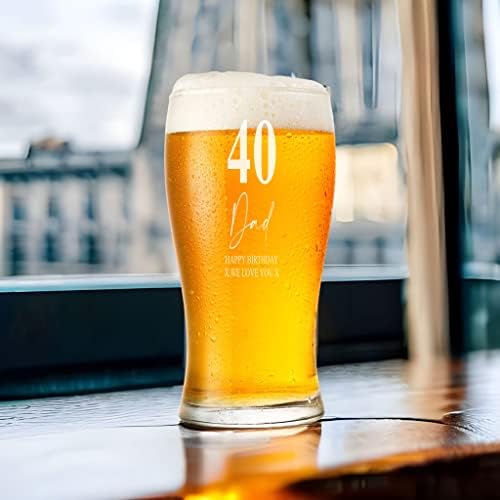 ukgiftstoreonline Engraved Personalised 40th Birthday Signature Pint Beer Glass Gift Boxed