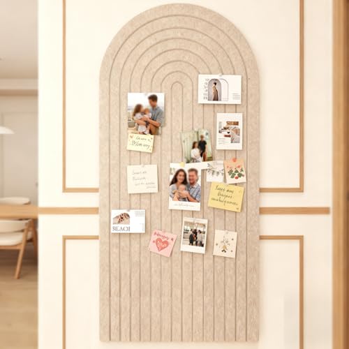 Faltbare Fototafel Selbstklebend, 60x120cm Runde Ränder Pinnwand, Kinderzimmer Dekorative Pinnwand, 0.9cm dicke Filzwand, Memo Boards Bulletin Board Wanddekoration für Schule, Hause, Büro
