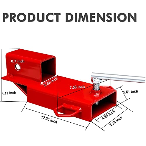 Forklift Trailer Hitch Attachment, Ebesttech 1Pc 2" Receiver Trailer Towing Adapter With Chain Red #TOP1