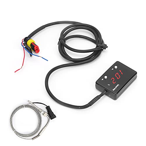 Tbest Modificación del de EscapeMedidor de Temperatura de los Gases de Escape del Automóvil Pantalla Digital LED Roja Universal para Vehículos de 12V