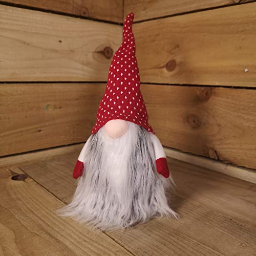 Festive 34cm Cuddly Santa Gonk Indoor Christmas Decoration Red Hat With White Spots