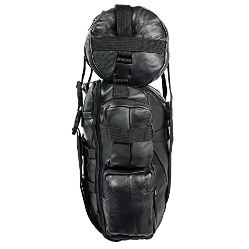 Milwaukee Leather SH537 Large Black Motorcycle Large Leather Deluxe Sissy Bar Pack - Large by Milwaukee Leather - Image 5