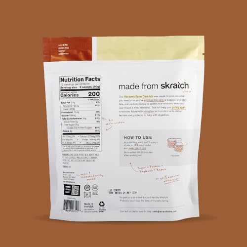 Image of Skratch Labs Post Workout Recovery Drink Mix with Horchata, (21.2 oz, 12 Servings) with Complete Milk Protein of Casein and Whey and Probiotics, Gluten Free, Kosher, Vegetarian