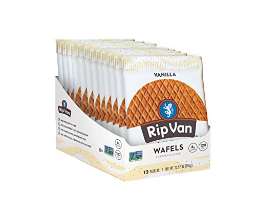 Image of Rip Van Wafels Vanilla Stroopwafels Healthy Snacks Non GMO Snack Keto Friendly Office Snacks Low Sugar Low Calorie Snack 12 Count