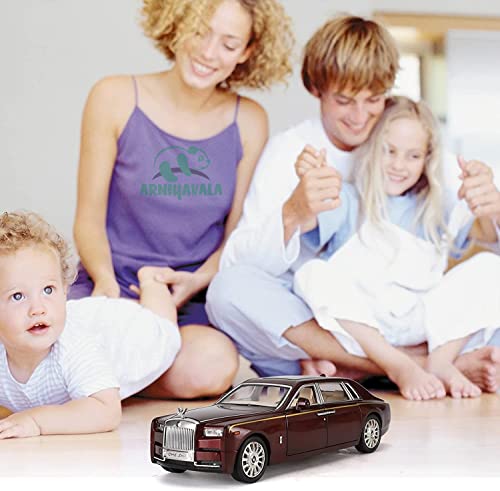 Image of Toy Car Rolls-Royce Phantom 1 /24 Metal Die Casting Model Car for 3 4 5 6 7 Year Old boy Toy with Sound and Light,Classic Car Door Design, Car Logo Can be Folded