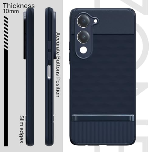 Image of Pikkme Back Cover for iQoo Z10 lite 5G / Vivo T4 lite 5G / Y19 5G / Y19e / Y04 4G / Y29s 5G Camera Protection 3D Hexa Cube Design Silicone Protective Bumper Case (Blue)