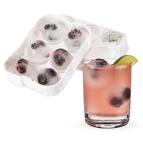 Host Silicone 2" Ice Sphere Silicone Mold with Marble Finish - 2” Large Ice Ball Maker - Slow-Melting for Cocktails & Whiskey - Food-Safe & Dishwasher Safe - Makes Two Ice Spheres, Set of 1 by Host - Used condition - US$5.07