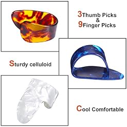 Médiators du Pouce Médiators du Doigt, Moyen, Coudés Plats, Pics de Doigt de Guitare en Celluloïd (12 Pièces, Médiator… - Les Beatles, Paul McCartney, John Lennon, RIngo Starr, George Harrison Médiators du Pouce Médiators du Doigt, Moyen, Coudés Plats, Pics de Doigt de Guitare en Celluloïd (12 Pièces, Médiator… – Image 2