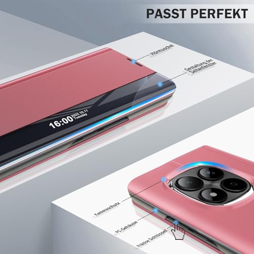 Étui de protection à rabat rigide PC Redmi Note 15 Pro 5G antichoc transparent