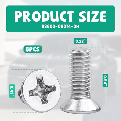 image for Bestmoy 16PCS Stainless Steel Brake Disc Retaining Rotor Screws, Compa