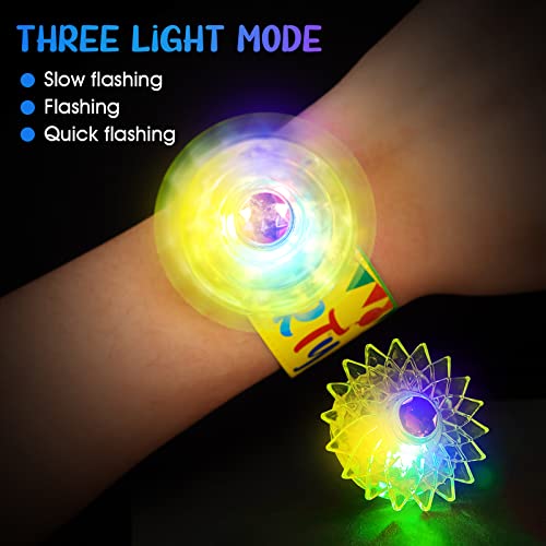Sekeahu 25 Pack Led Light Up Fidget Slap Bracelets, Dinosaur Party Favors For Kids 4-8 8-12 Easter Basket Egg Fillers Goodie Bag Stuffers Glow In The Dark Party Supplies Return Gifts For Kids Birthday #TOP3