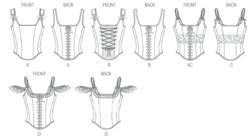 Butterick Patterns B5935 Misses\' Corset Sewing Template, Size AX5 (4-6-8-10-12)