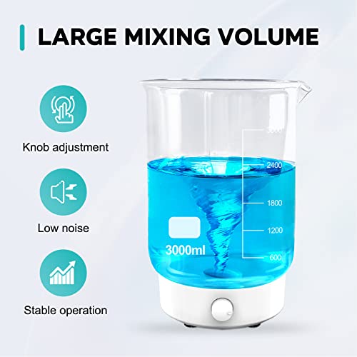 LABFISH Magnetic Stirrer 200-1800PRM Magnetic Mixer Max Stirring 3000ml Capacity Stir Plate with Stir Bar Egg for Lab and Homebrew by LAB FISH - Image 3