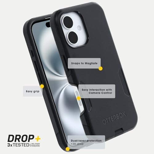 OtterBox iPhone 16 Commuter Series Case - Baby Blue Jeans, Thin & Protective iPhone Case, Dual-Layer, Impact Absorbing iPhone Case - 5