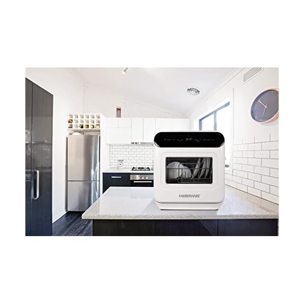 Farberware FCDMGDWH Complete Portable Countertop Dishwasher with LED
