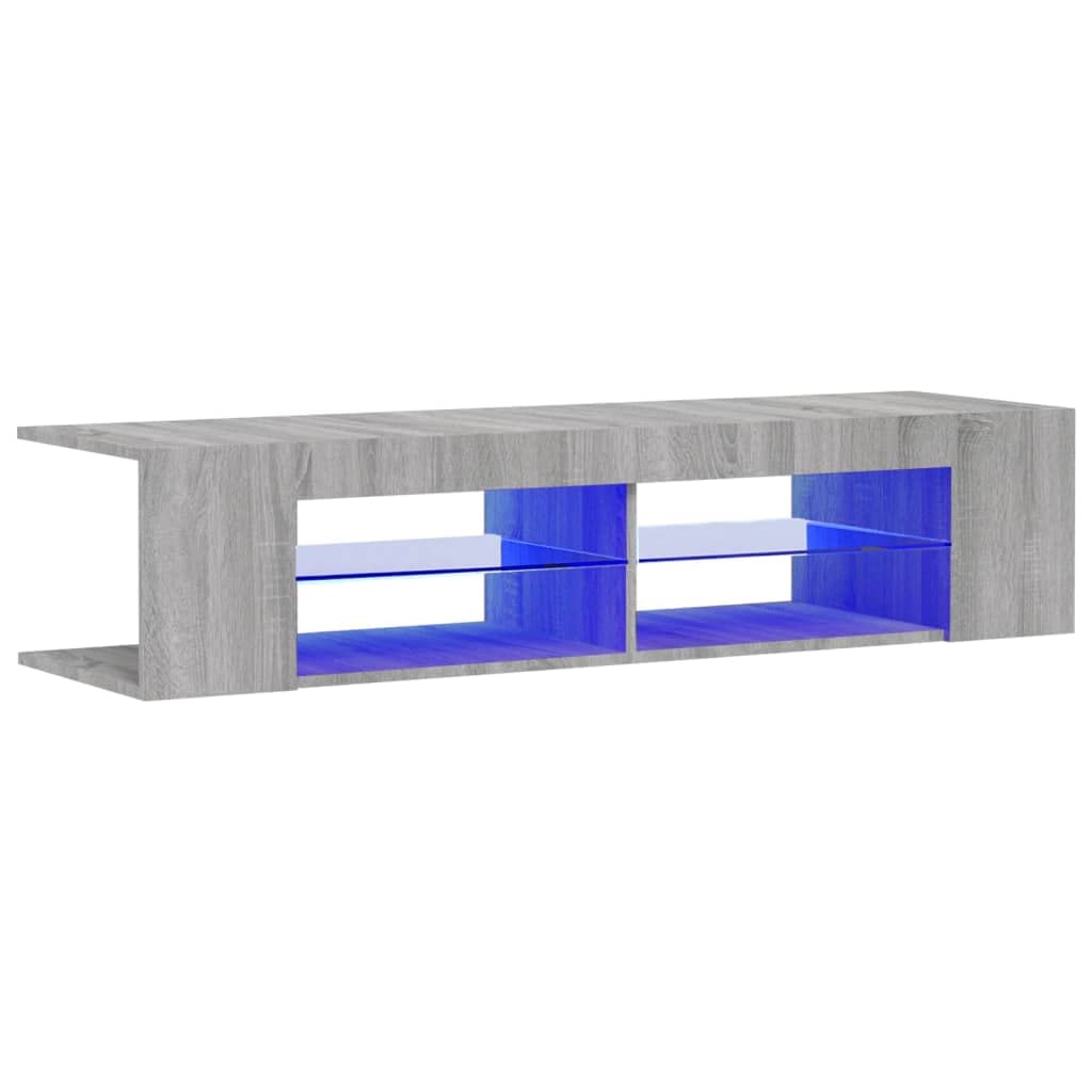 vidaXL Mueble de TV con Luces LED Gris Sonoma 135x39x30 cm