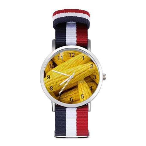 腕時計 とうもろこし柄 創意 ションウォッチ ビジネス腕時計 うで時計 Watch 編組腕時計 スポーツウォッチ アナログウォッチ うでどけい ビジネスうで時計 ミニマリスト ビジネス 簡約風 記念日 誕生日 男女兼用 プレゼント