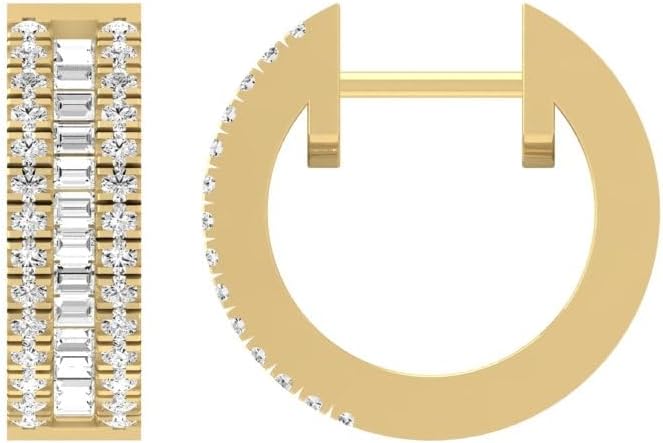3/8 Carat Diamond Hoop Earrings for Women | 10K Gold or Silver HOOP Earrings | I2-I3 Clarity and I-J Color