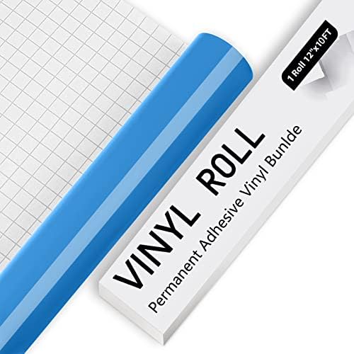 Permanent Vinyl for Cricut - 10Ft Glossy Black Adhesive Vinyl Sheets, vinyl for Cricut, Silhouette & Cameo, Vinyl for Mug, Cup, Window & Home Deco,and other DIY projects