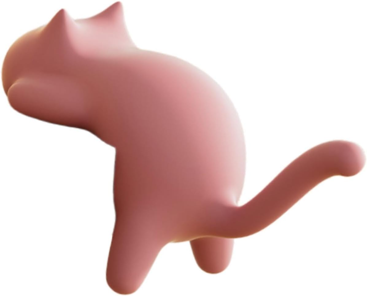Desk Mount Bag Holder Purse Organizer Cat Shape Table Hook Self Sticky Hanger No Drill Installation Strong Grip Saving Space Suitable for Student, Pink