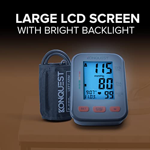 Konquest KBP-2704A Automatic Upper Arm Blood Pressure Monitor - Large Adjustable Bp Cuff - Large Backlit Display - Irregular Heartbeat Detector - Tensiometro Digital - Monitor For Home Use thumb #7