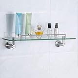 YYAI-HHJU Wc-Waschtisch, 1 Ablage, Badezimmerregal Aus Glas, Wandgarderobe, Anhänger Aus Edelstahl 304, 52 cm / 20,4 '' Stauraum
