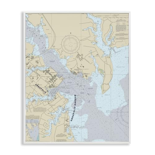 Annapolis Harbor Nautical Map Traditional'| Framed Giclee Art