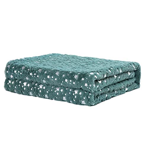 Rendiele Couvertures Super Douces - Plaids Impression étoiles - Couvertures Noël Chaudes et moelleuses pour canapé et lit, 140 x 180 cm Cover