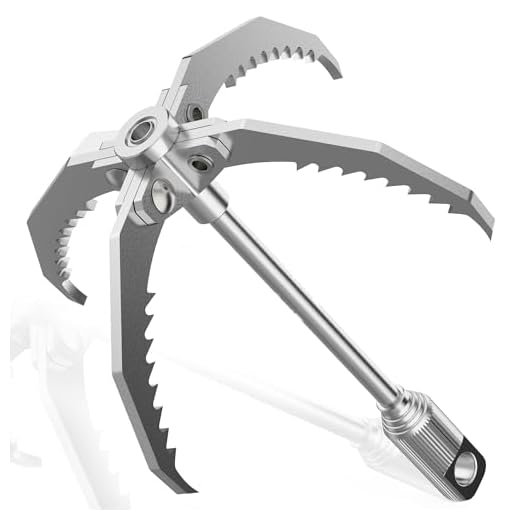 GanFindX PRO Grappling Hook, Heavy Duty | Folding 4-Claw Survival Claw, Multi-Purpose SUS Sawtooth Hook for Outdoor Camping Hiking Tree Rock Mountain Climbing (Grappling Hooks W/No Rope)