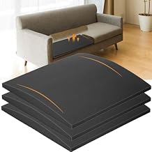 Couch Cushions Support for Sagging Seats, Curved 20" x 20" High-Density Foam Support Board for Under Cushions, Firm Sofa Seat Repair Insert for Sectionals, Loveseats & Chairs,Black 3pcs