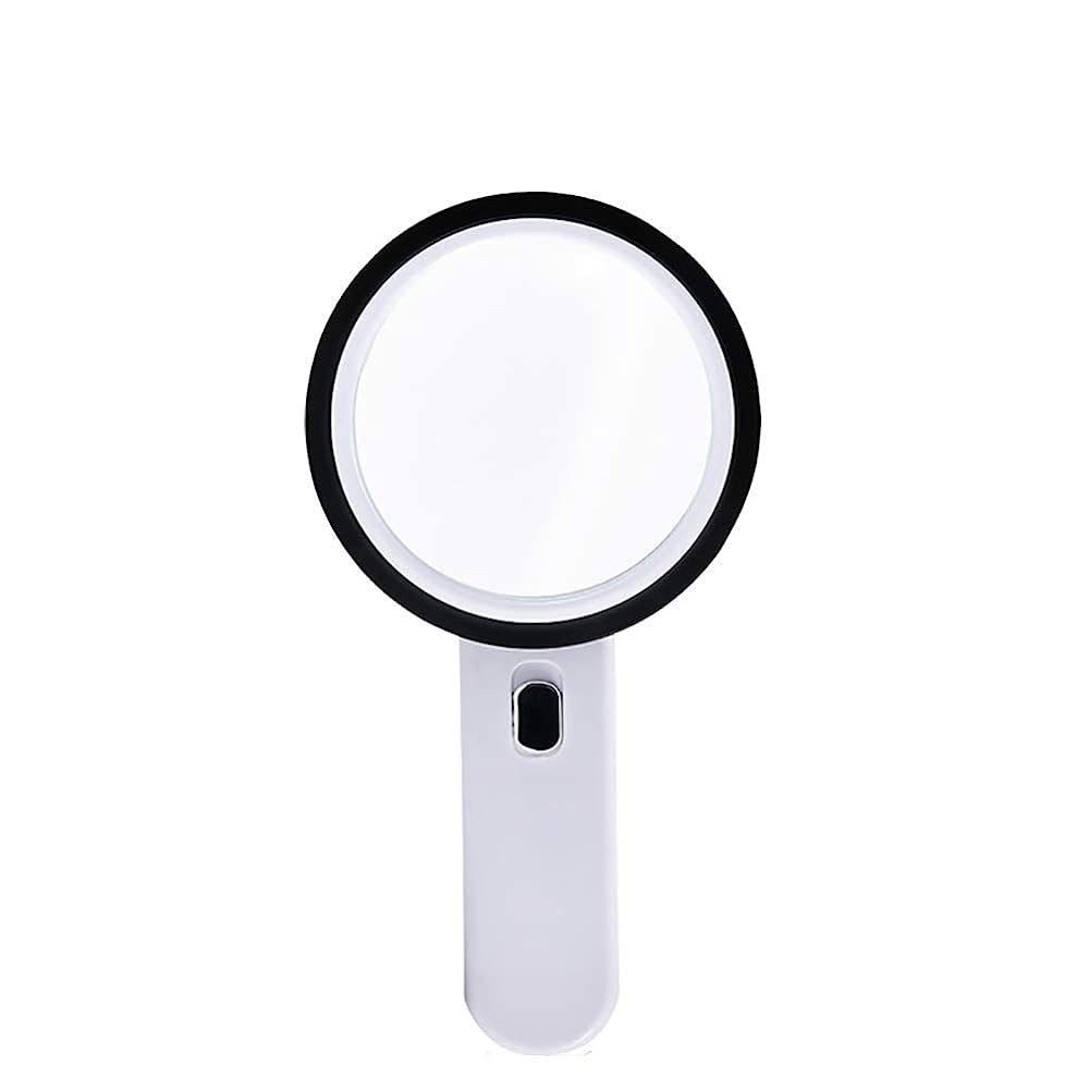 asdchZen Magnifying Glass,With Light 30X Handheld Large Magnifying Glass,12 Led Illuminated Lighted Magnifier For Reading Magnifier/White