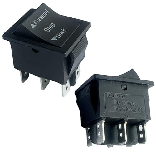 NEIQIUWING Para 2 piezas 6/12/24 V interruptor de avance/retroceso para vehículos infantiles basculante