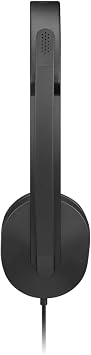 Lenovo USB-A Wired Stereo Headset for PC/Laptop, AI Noise Canceling via APP, 140g Lightweight, Replaceable Earcups, Double-Sided Boom Mic, in-line Controls with Mute for Call. Work with Teams/Zoom