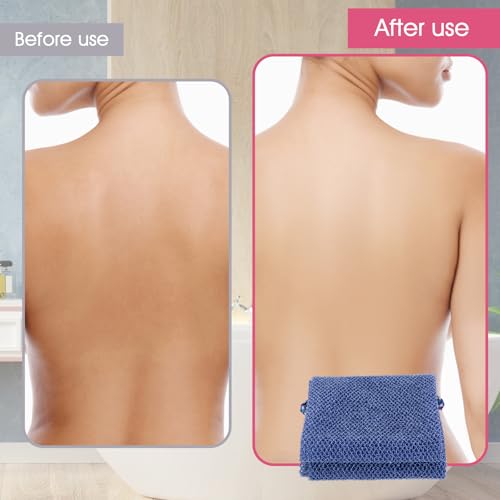 2 Pieces African Exfoliating Net, African Net Sponge Exfoliating Back Scrubber for Shower Long Shower Sponges Loofahs for Women Men Body Washing Accessories