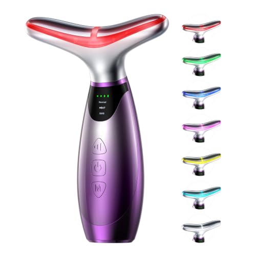 Pedete Facial Massager, 7 Colors Red Light Therapy for Face and N...