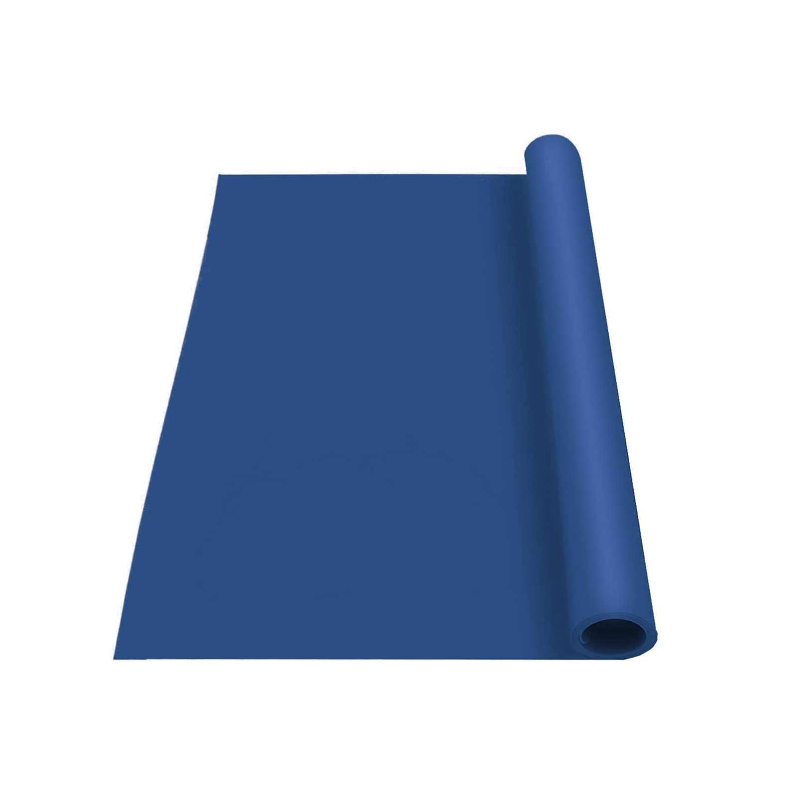 Tapis de table surdimensionné en silicone résistant à la chaleur – Protection antidérapante pour comptoir de cuisine et artisanat – Tapis de table en vinyle (bleu, 80 x 50 cm) pour la cuisine et les