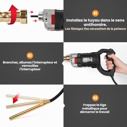 Anbull Vibreur à béton 1800W 4m 5500 tr/min 35 mm – vue 3