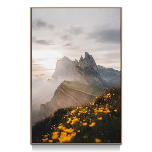 artopia Vertical Mountian Framed Canvas Wall Art 45x30 Inch
